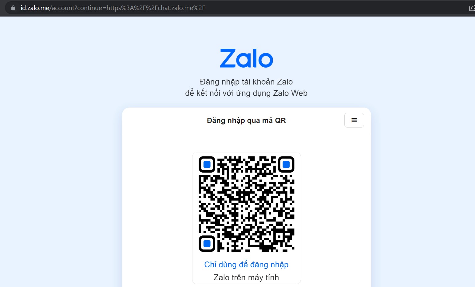 Dùng điện thoại quét mã và đăng nhập phần mềm zalo automation