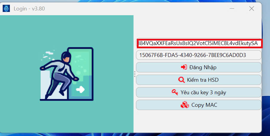 Dán đoạn mã copy vào phần mềm